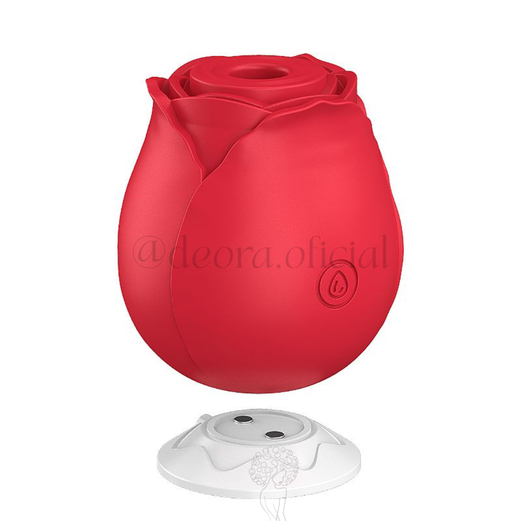 Rosa Estimuladora de Clitóris e Pulsação - Vibrador de Silicone Recarregável
